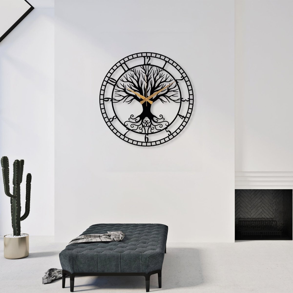 Large Tree of Life Wall Clock - BrossHome Metal Wall Art