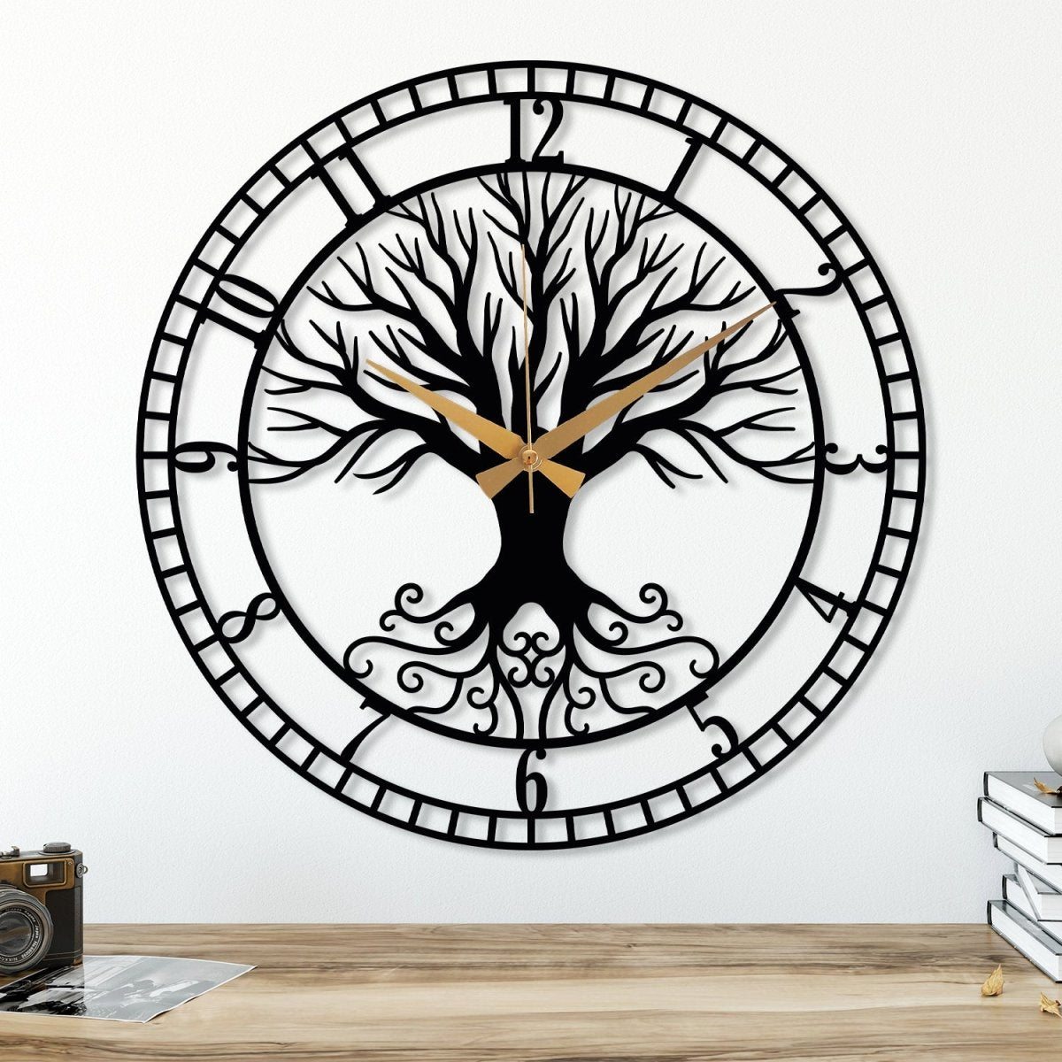 Large Tree of Life Wall Clock - BrossHome Metal Wall Art