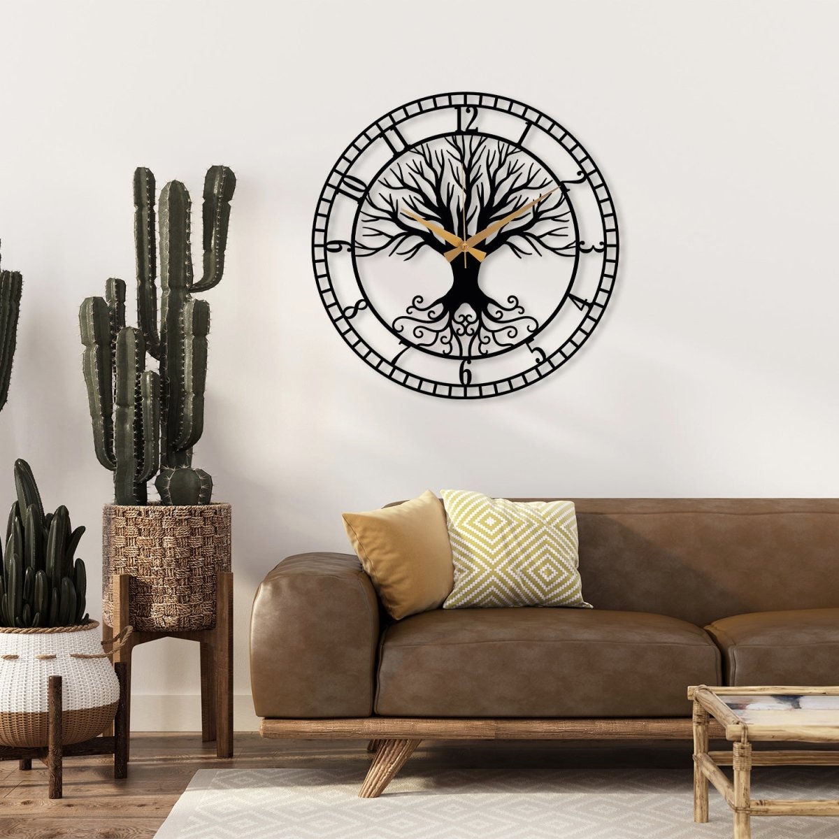 Large Tree of Life Wall Clock - BrossHome Metal Wall Art