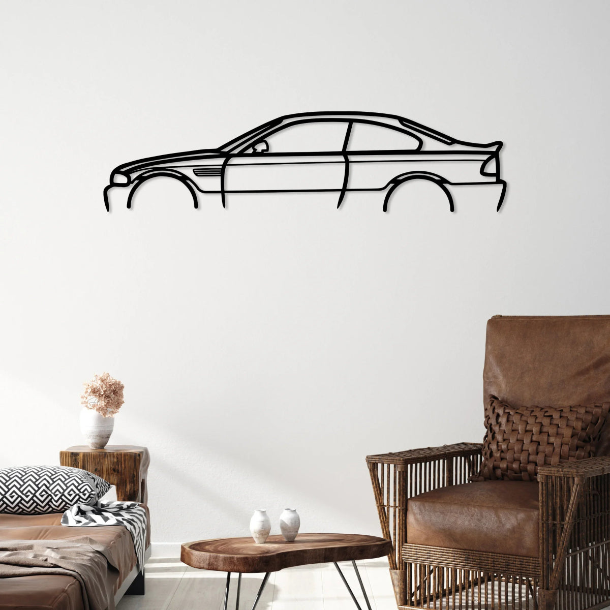 M3 Coupe Car Silhouette Wall Art - BrossHome Metal Wall Art
