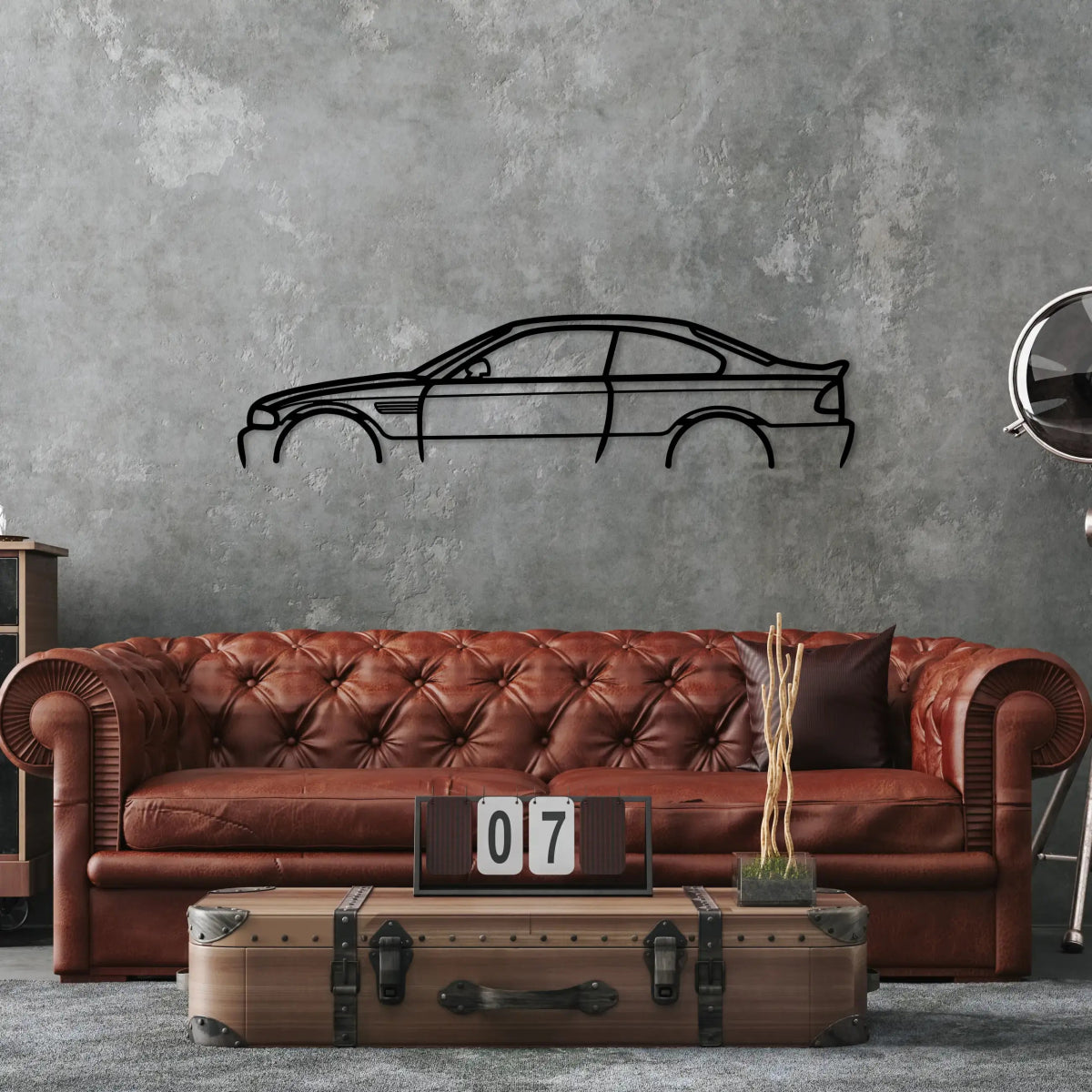 M3 Coupe Car Silhouette Wall Art - BrossHome Metal Wall Art