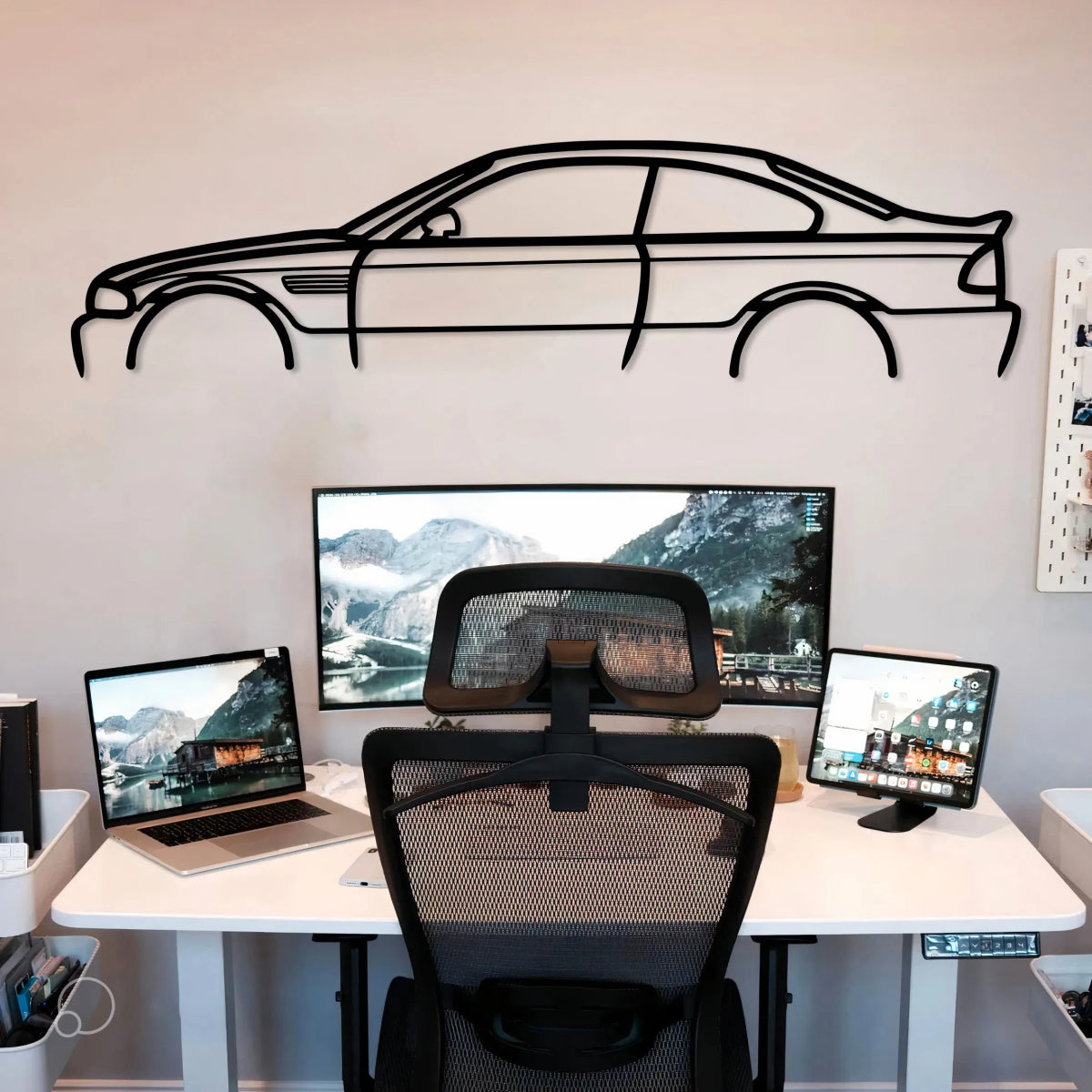 M3 Coupe Car Silhouette Wall Art - BrossHome Metal Wall Art