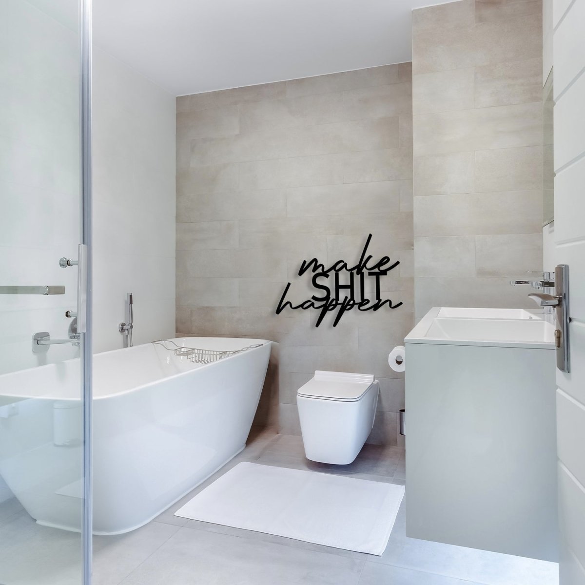 Make Shit Happen Metal Bathroom Wall Art - BrossHome Metal Wall Art