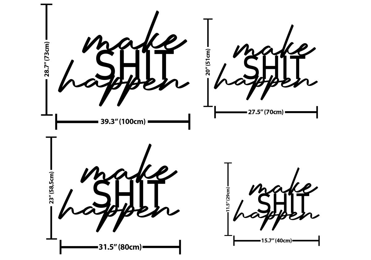 Make Shit Happen Metal Bathroom Wall Art - BrossHome Metal Wall Art