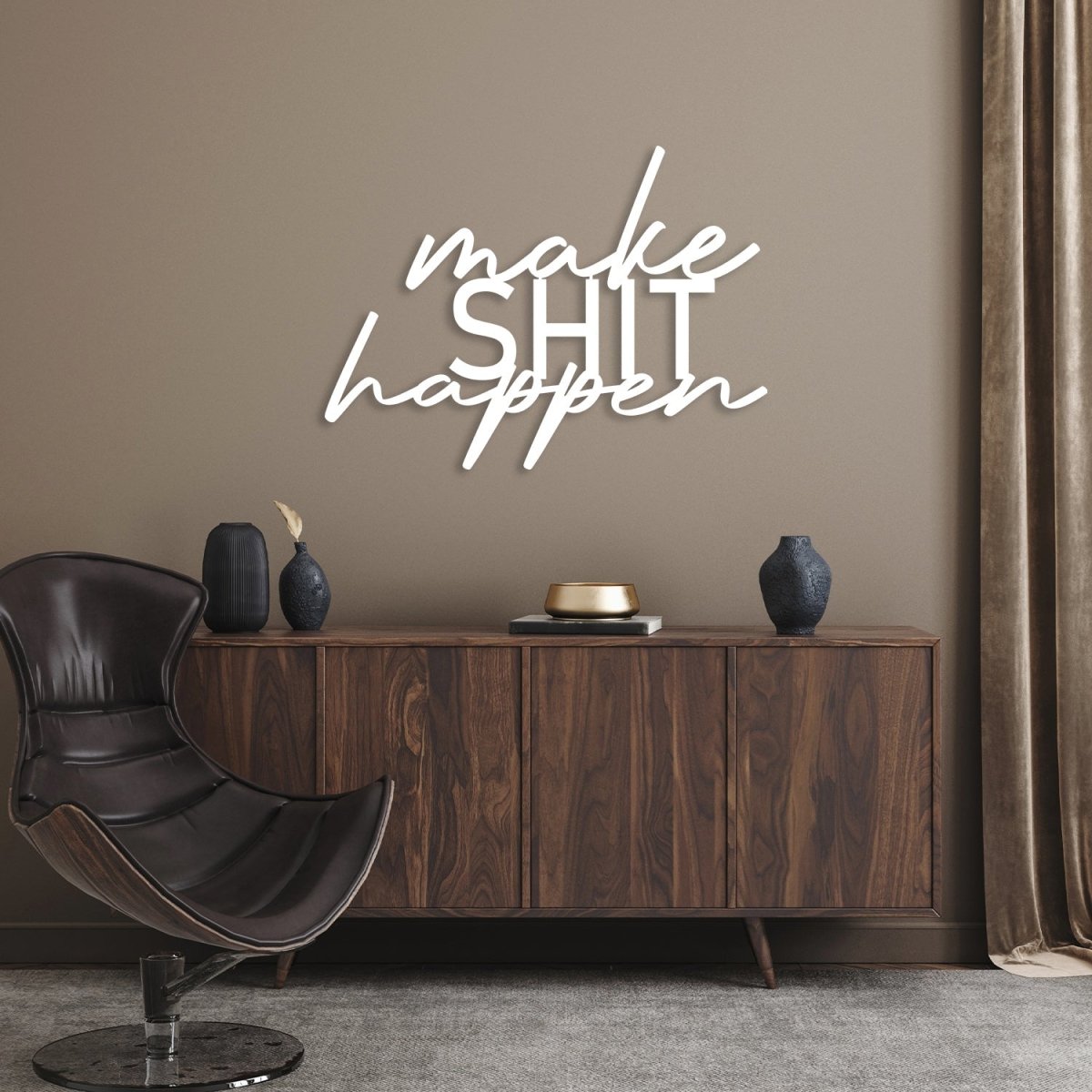 Make Shit Happen Metal Bathroom Wall Art - BrossHome Metal Wall Art