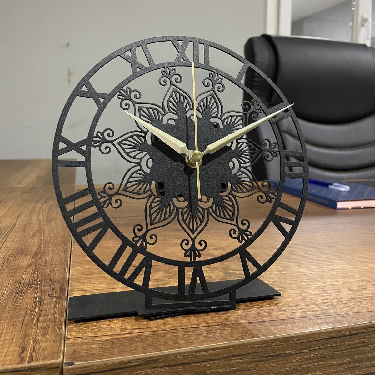 Mandala Roman Desk Clock - BrossHome Metal Wall Art
