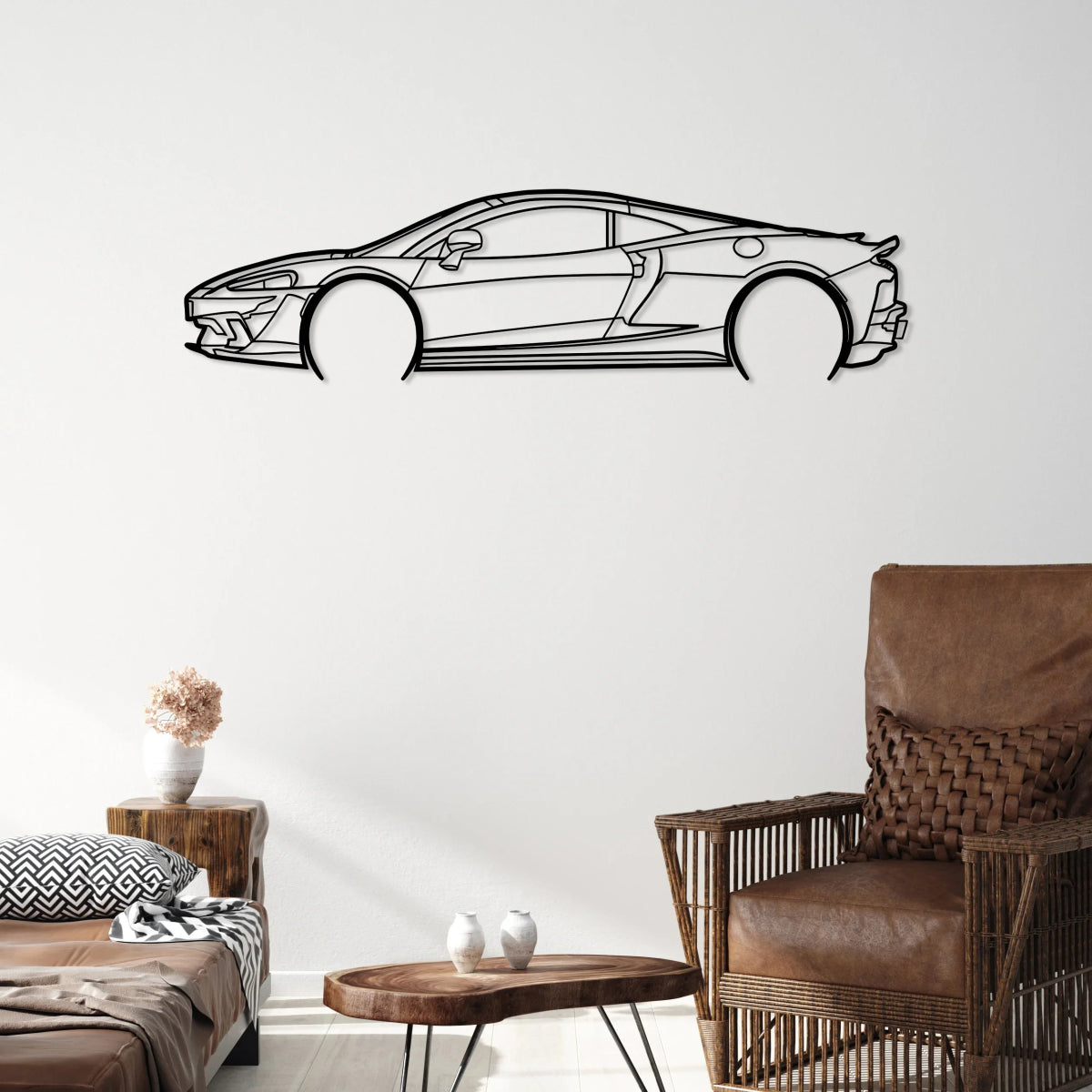 Mclaren Gt Car Silhouette Metal Wall Art - BrossHome Metal Wall Art