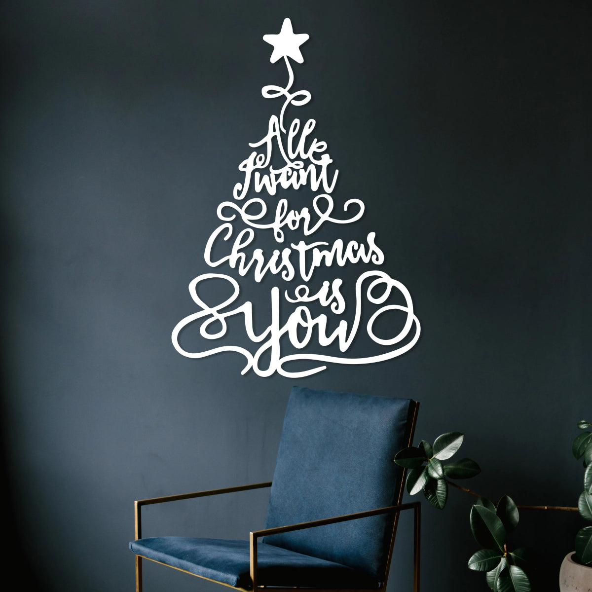 Merry Christmas Tree Metal Wall Decor - BrossHome Metal Wall Art