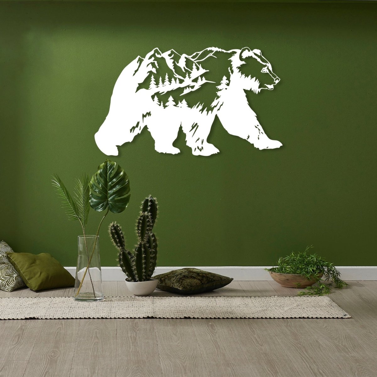 Metal Bear Wall Art - BrossHome Metal Wall Art