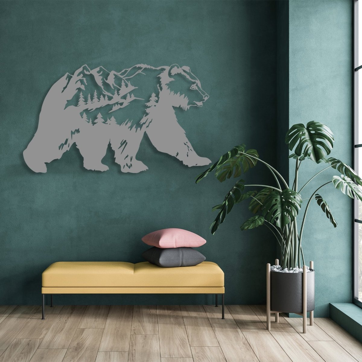 Metal Bear Wall Art - BrossHome Metal Wall Art
