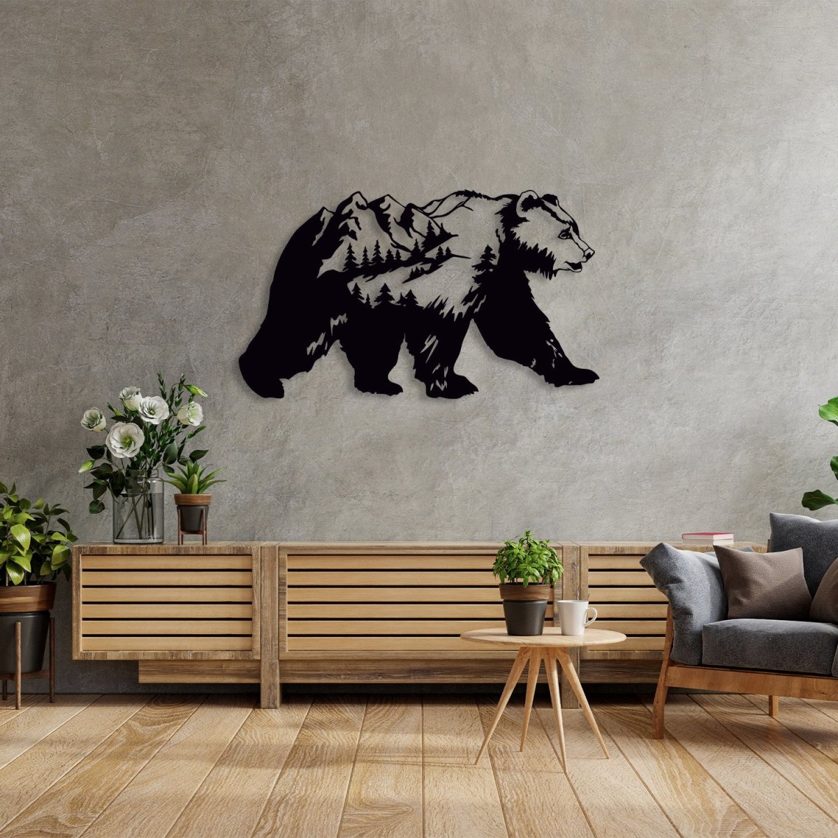 Metal Bear Wall Art - BrossHome Metal Wall Art