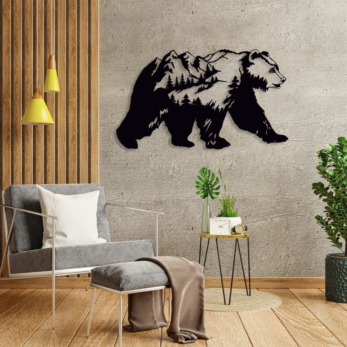 Metal Bear Wall Art - BrossHome Metal Wall Art
