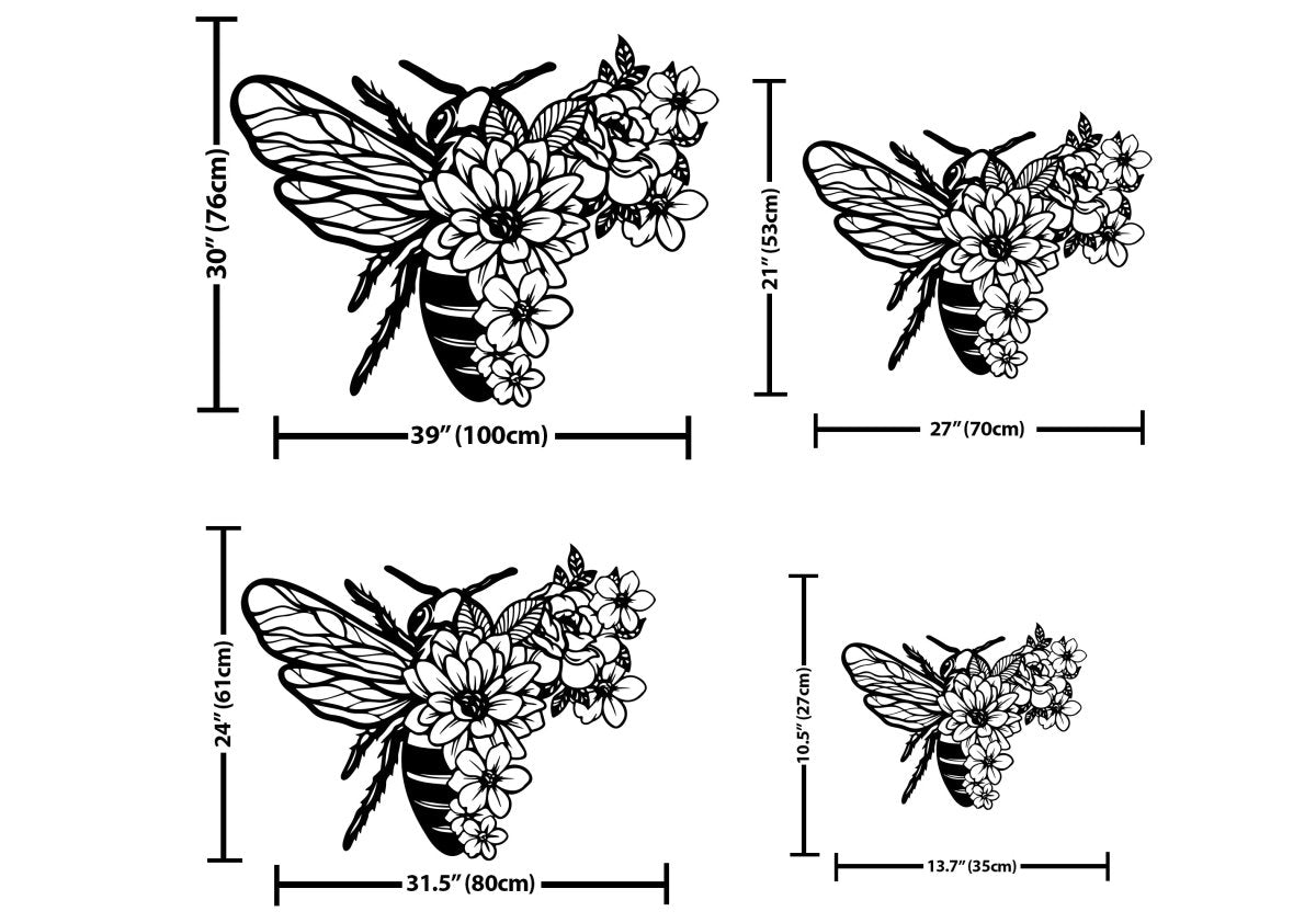 Metal Bee Wall Decor - BrossHome Metal Wall Art