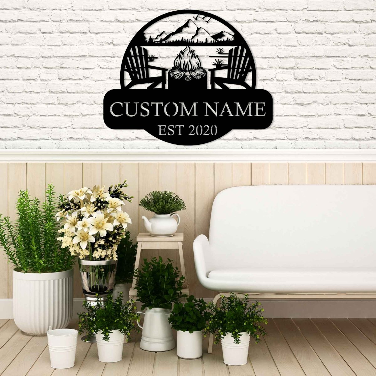 Metal Campfire Sign - BrossHome Metal Wall Art