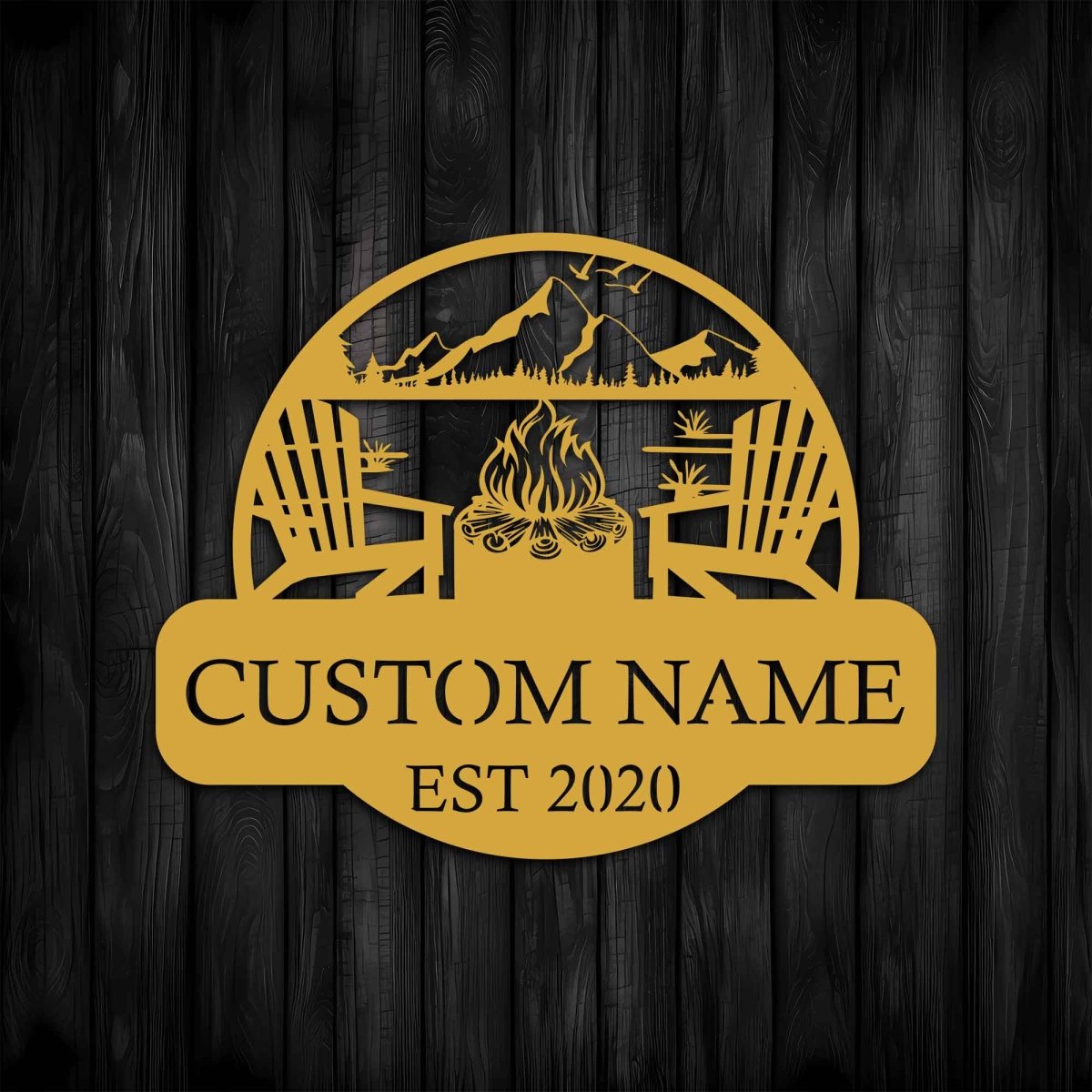 Metal Campfire Sign - BrossHome Metal Wall Art