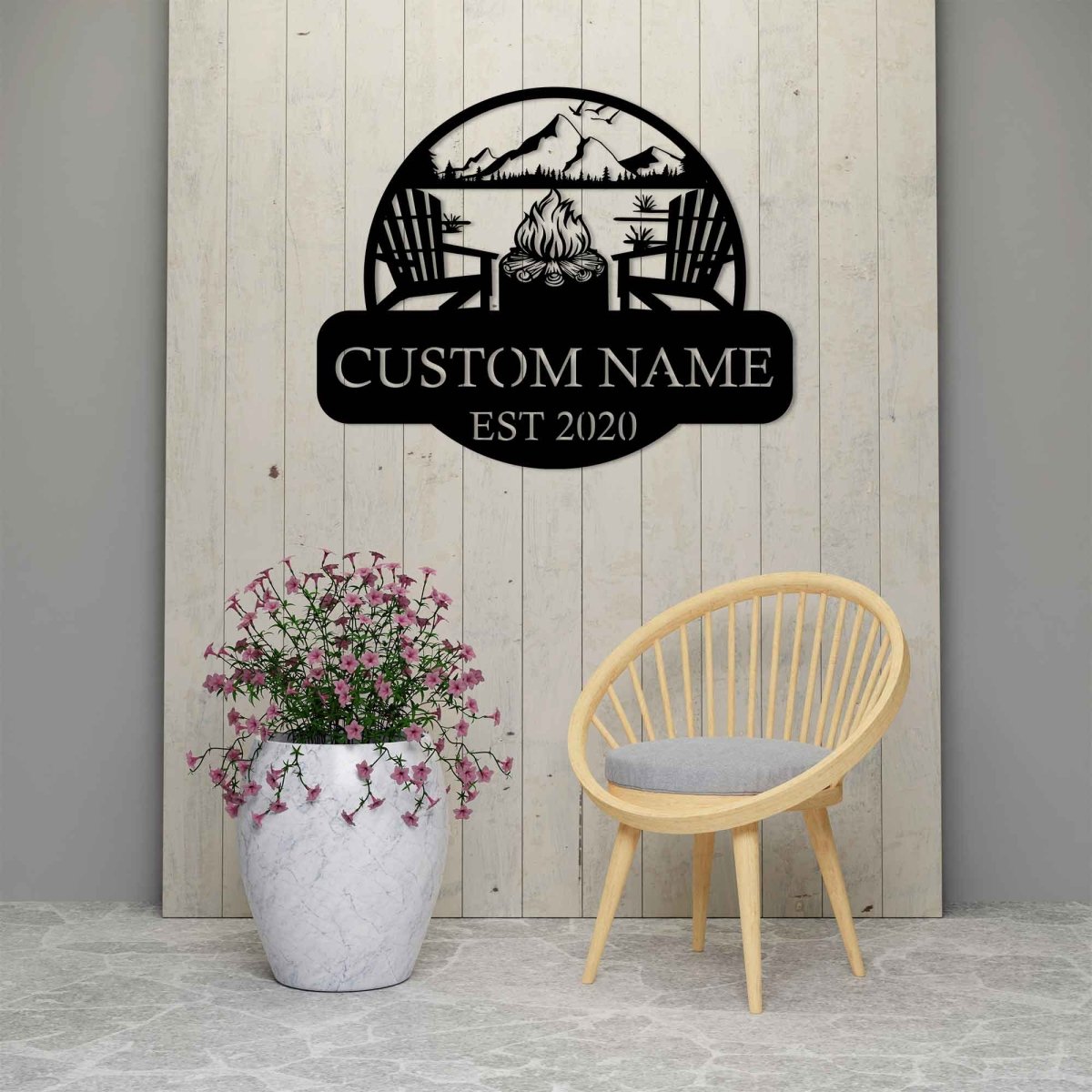 Metal Campfire Sign - BrossHome Metal Wall Art