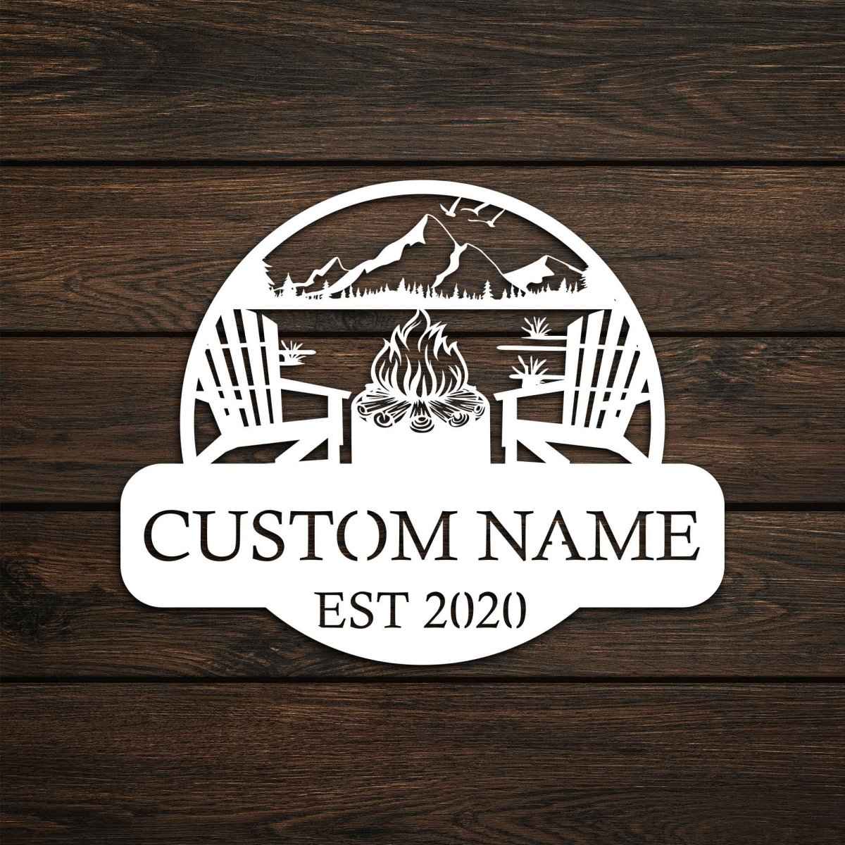 Metal Campfire Sign - BrossHome Metal Wall Art