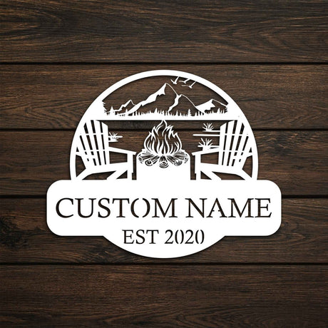 Metal Campfire Sign - BrossHome Metal Wall Art