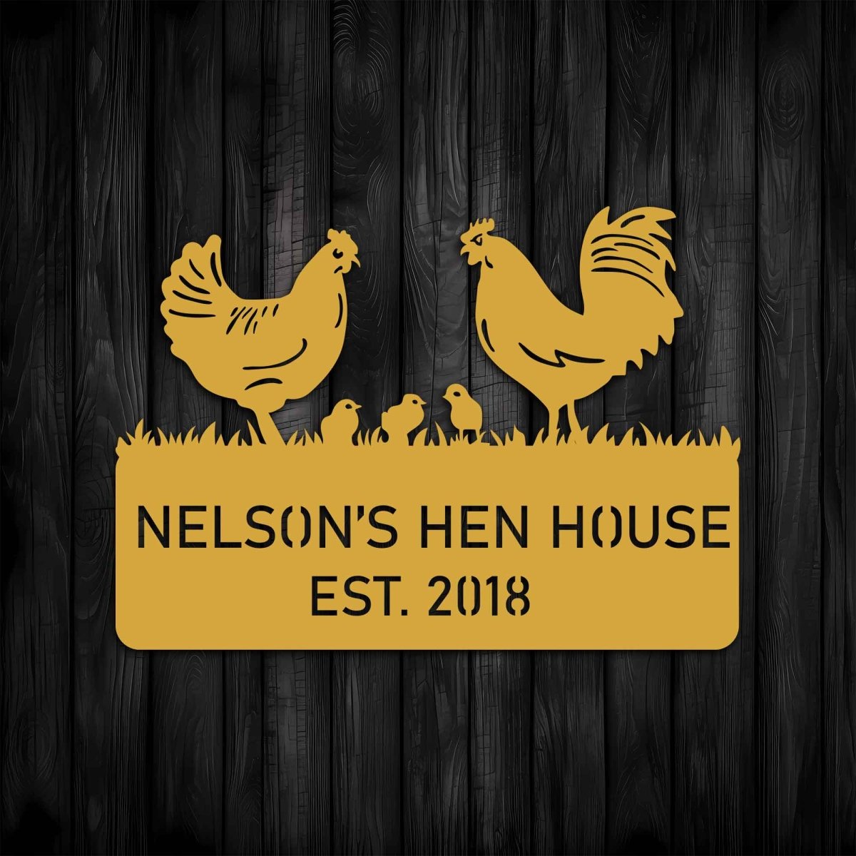 Metal Chicken Sign - BrossHome Metal Wall Art