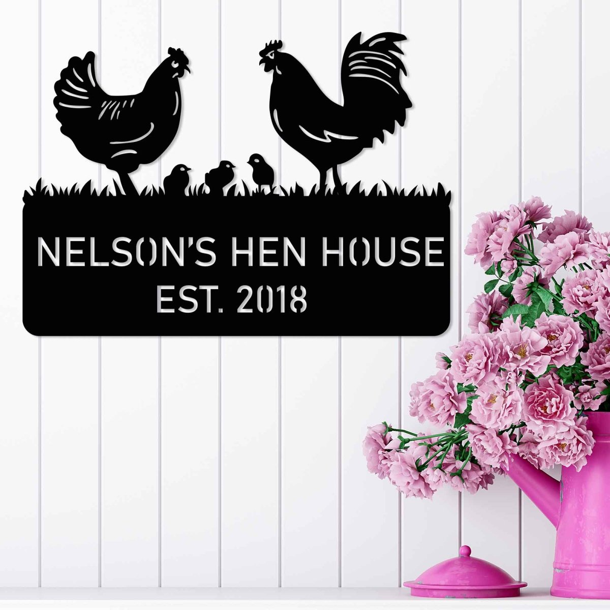 Metal Chicken Sign - BrossHome Metal Wall Art