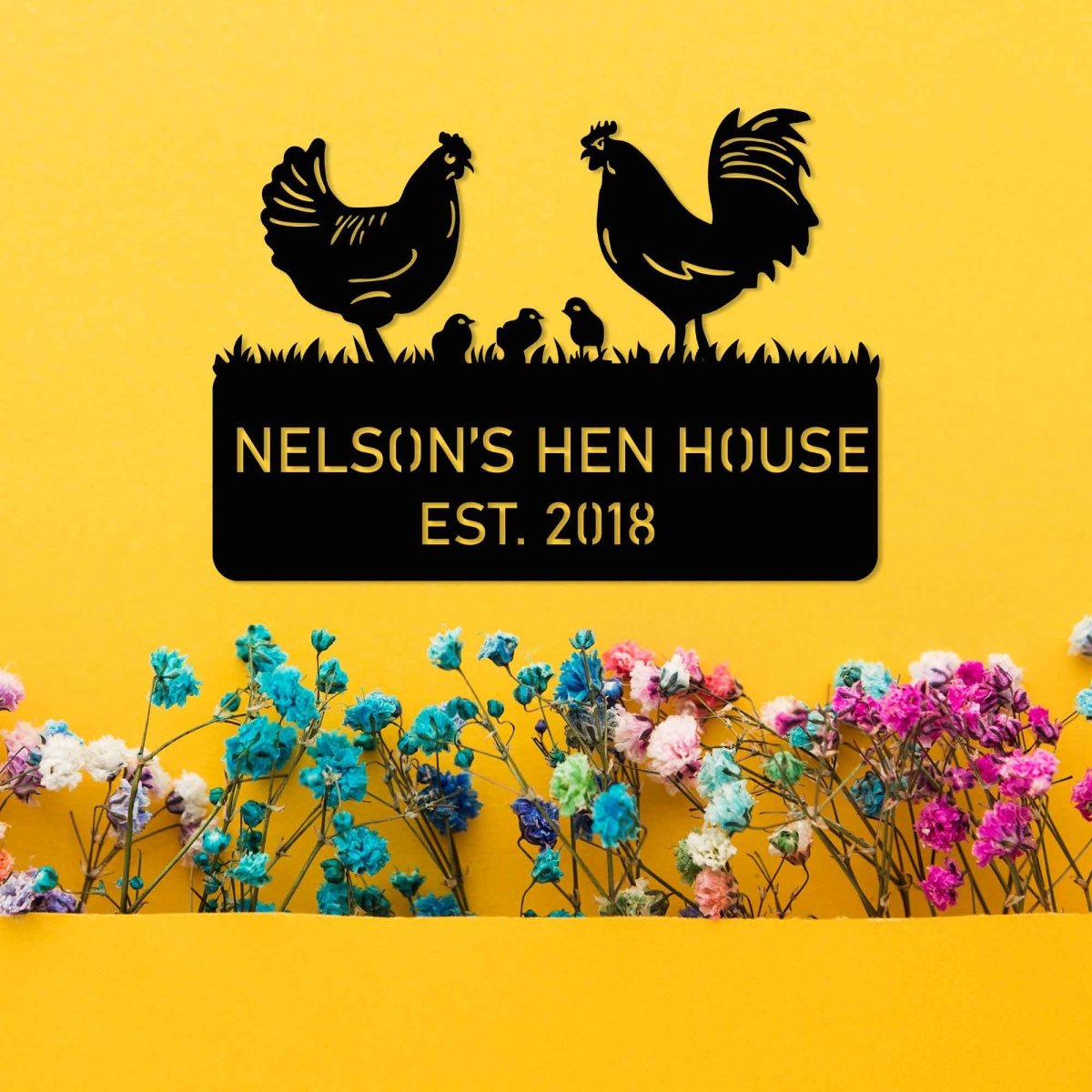 Metal Chicken Sign - BrossHome Metal Wall Art