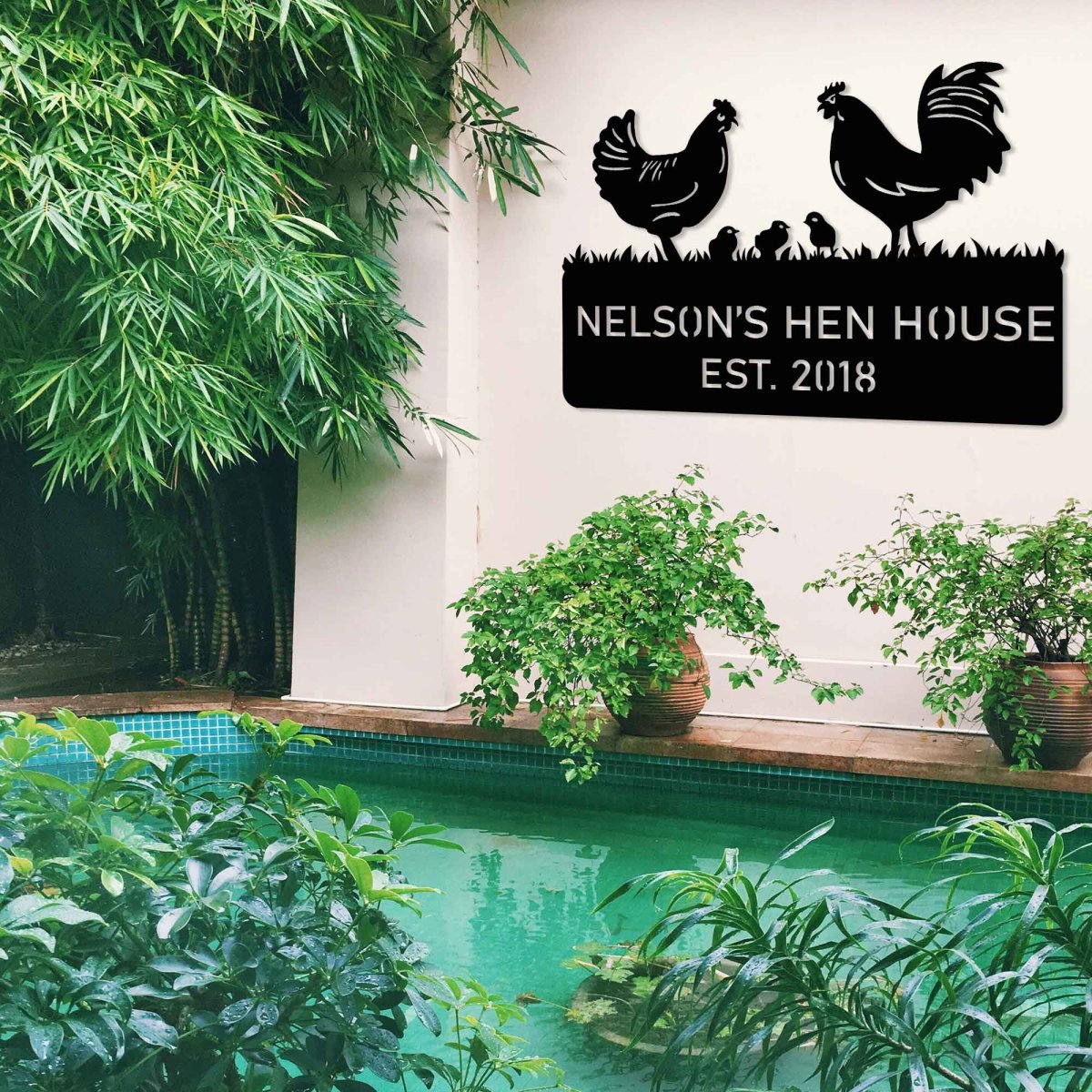 Metal Chicken Sign - BrossHome Metal Wall Art