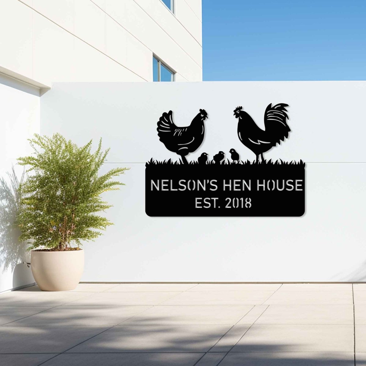 Metal Chicken Sign - BrossHome Metal Wall Art