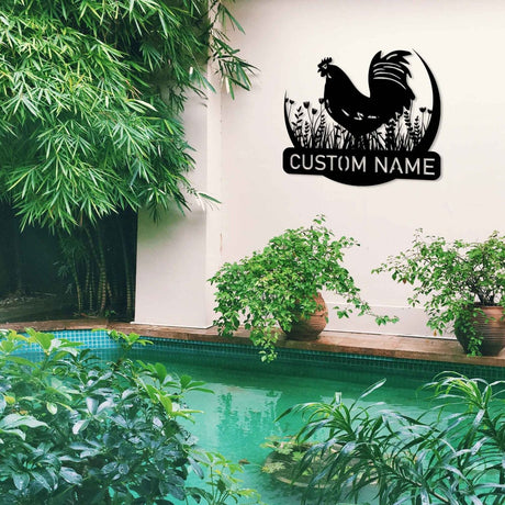 Metal Chicken Wall Decor - BrossHome Metal Wall Art