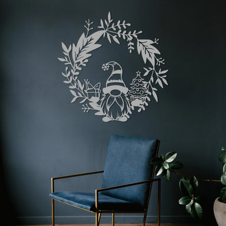 Metal Christmas Gnome Sign Decor - BrossHome Metal Wall Art