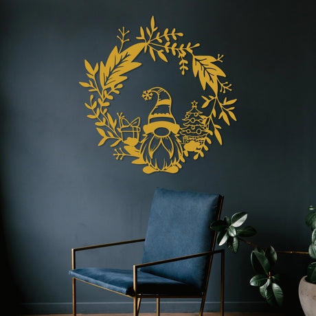 Metal Christmas Gnome Sign Decor - BrossHome Metal Wall Art