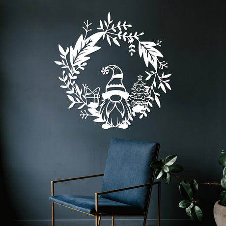 Metal Christmas Gnome Sign Decor - BrossHome Metal Wall Art