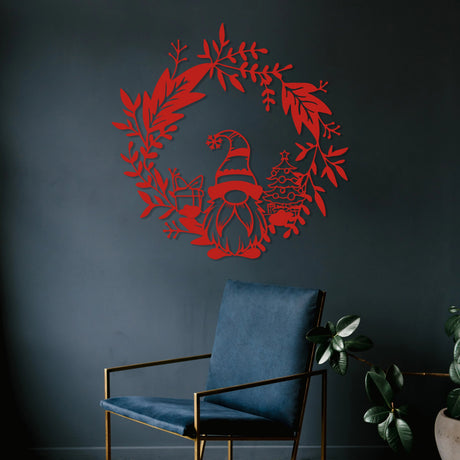 Metal Christmas Gnome Sign Decor - BrossHome Metal Wall Art