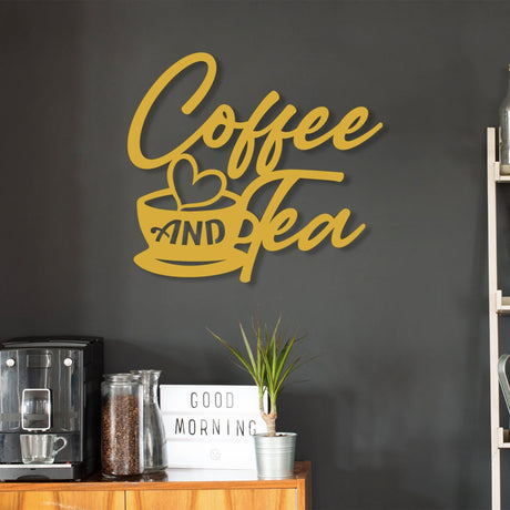 Metal Coffee and Tea Wall Art - BrossHome Metal Wall Art