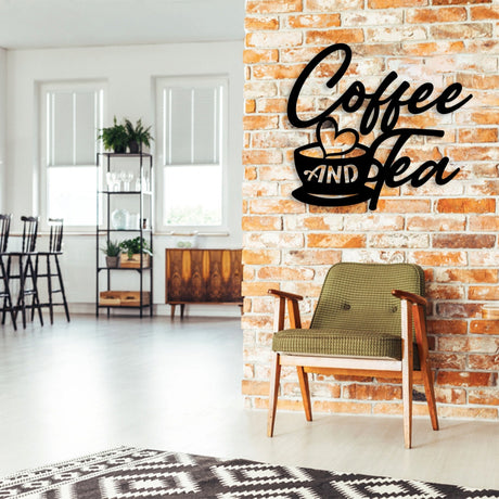 Metal Coffee and Tea Wall Art - BrossHome Metal Wall Art