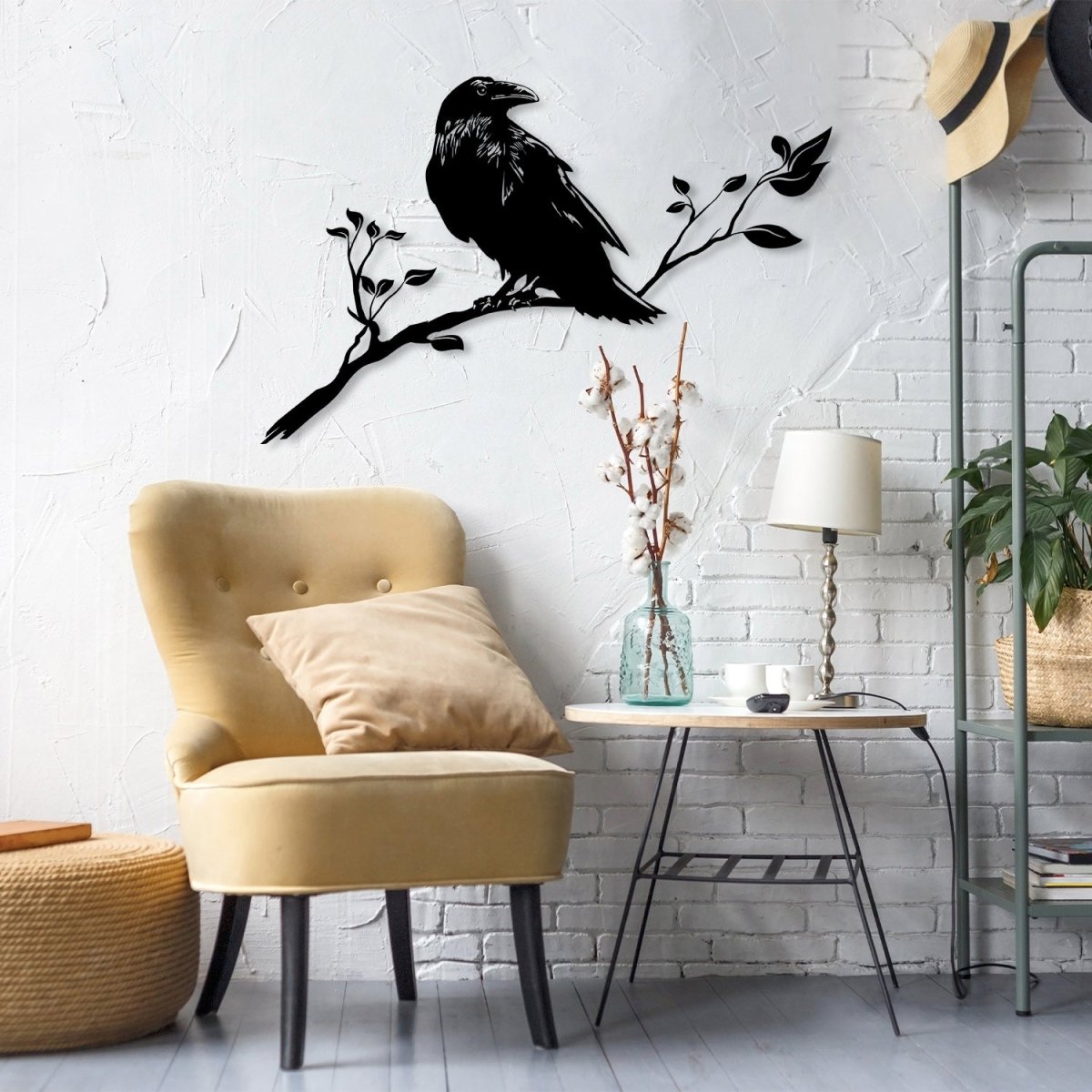 Metal Crow Art - BrossHome Metal Wall Art