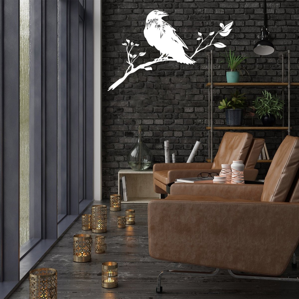 Metal Crow Art - BrossHome Metal Wall Art