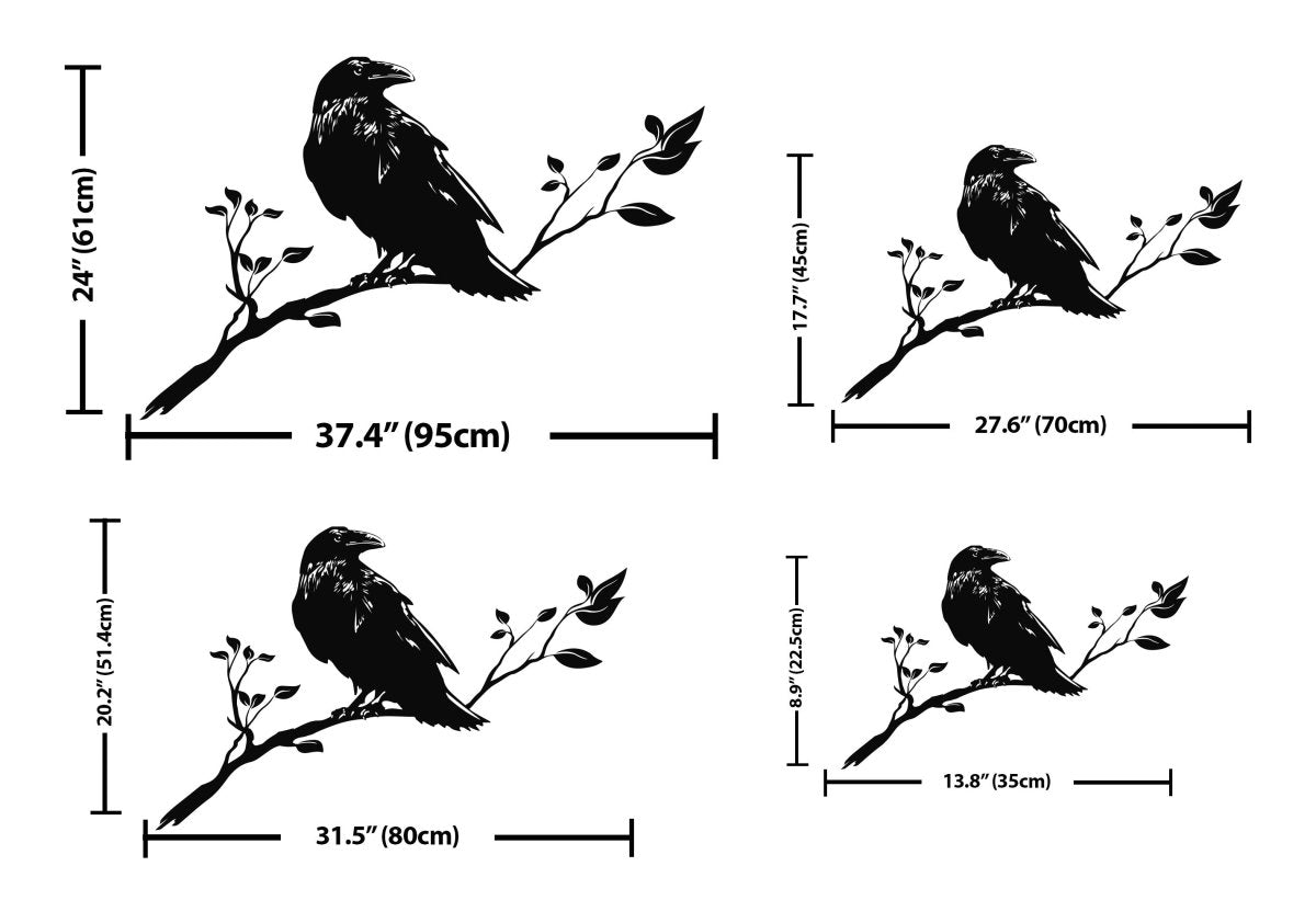 Metal Crow Art - BrossHome Metal Wall Art
