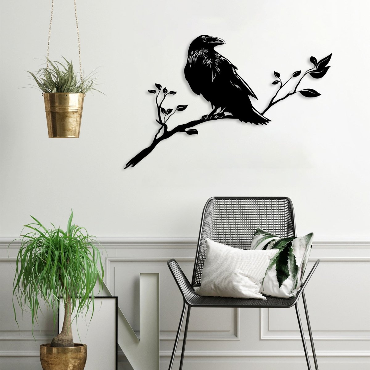 Metal Crow Art - BrossHome Metal Wall Art