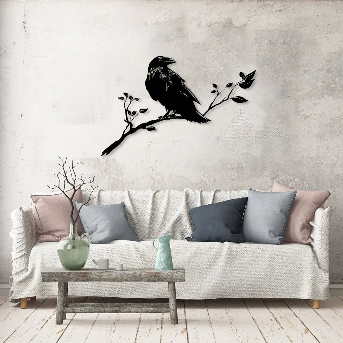 Metal Crow Art - BrossHome Metal Wall Art