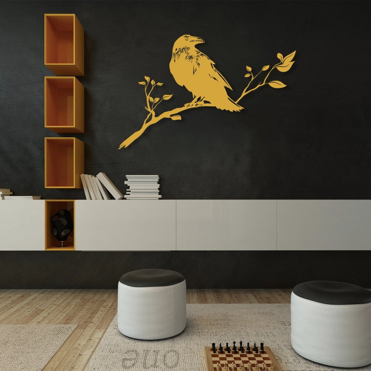 Metal Crow Art - BrossHome Metal Wall Art