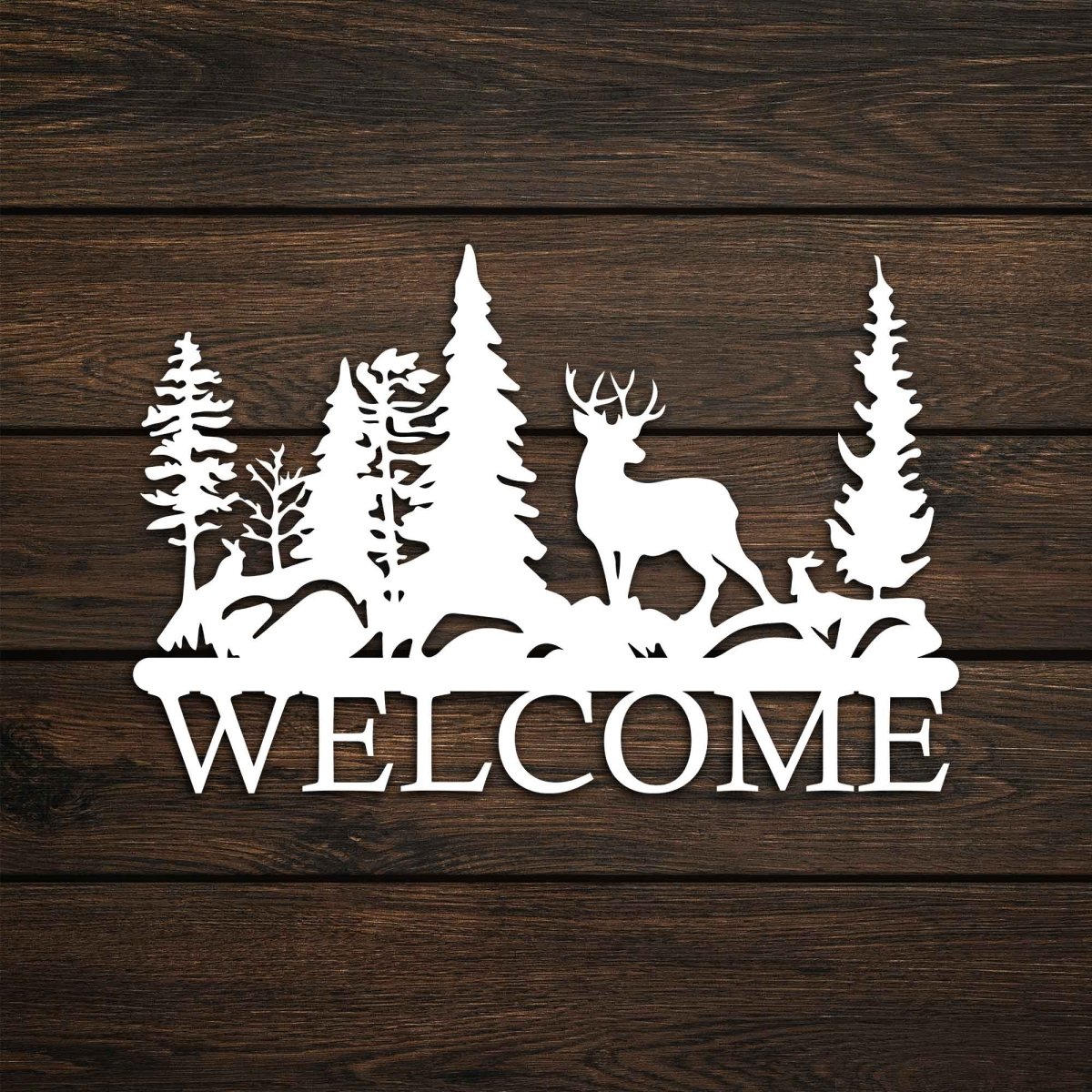 Metal Deer Welcome Sign - BrossHome Metal Wall Art