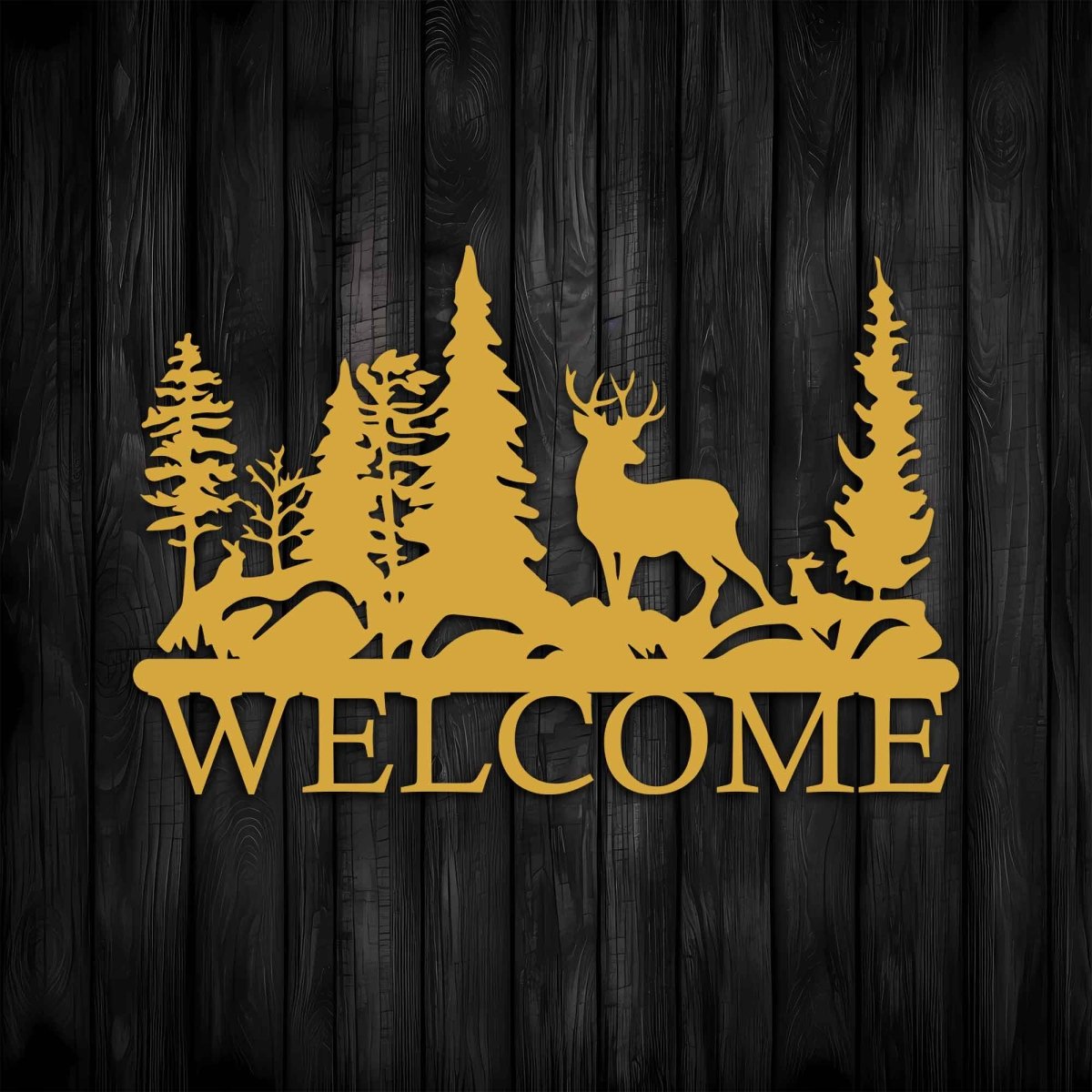 Metal Deer Welcome Sign - BrossHome Metal Wall Art