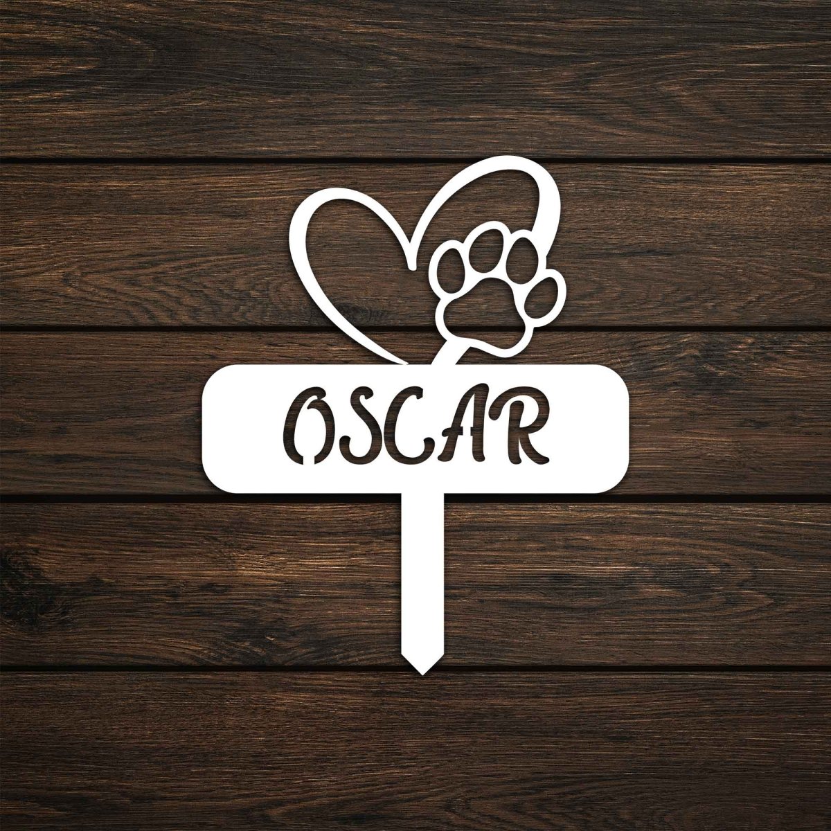 Metal Dog Garden Stake with Heart and Paw - BrossHome Metal Wall Art