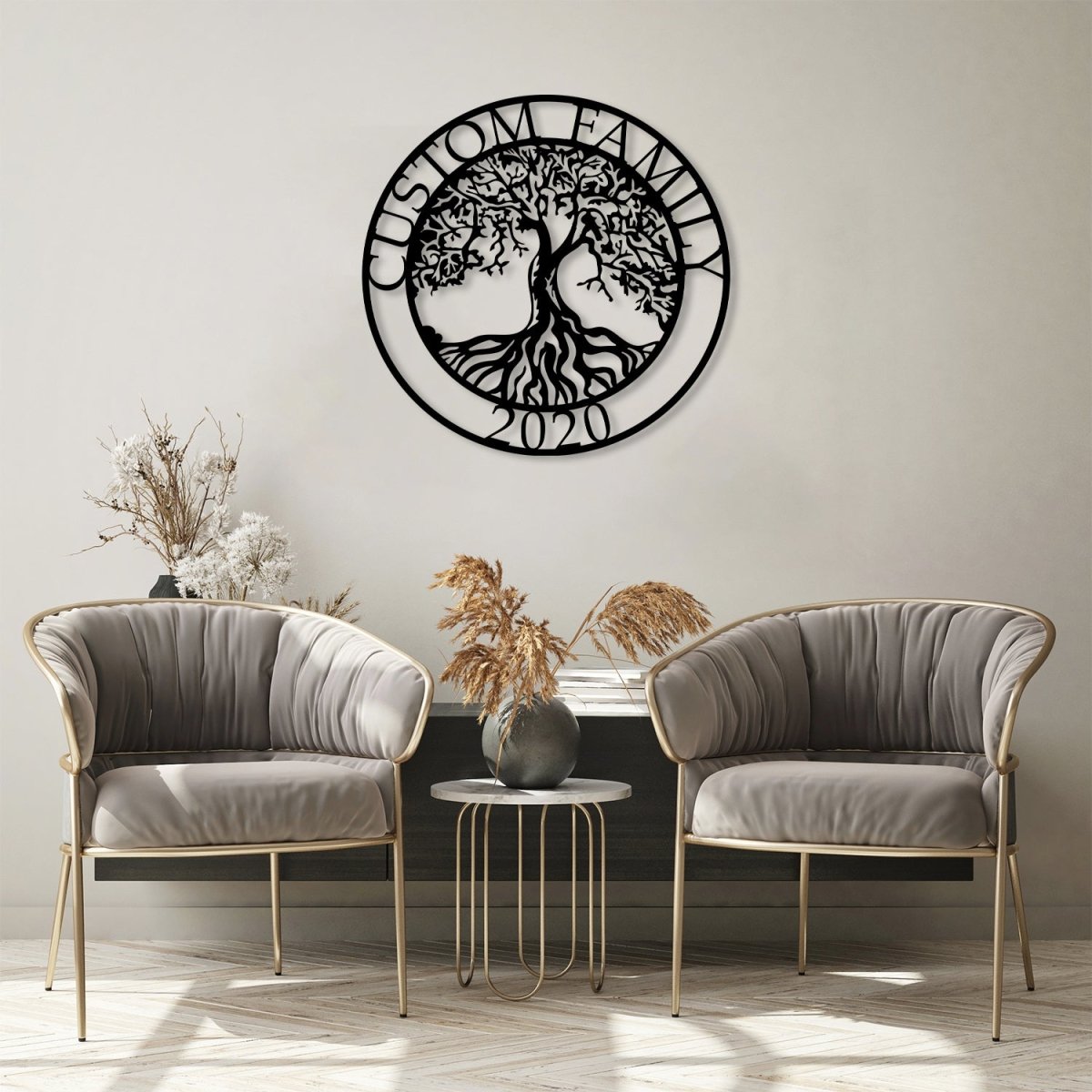 Metal Family Tree Wall Decor - BrossHome Metal Wall Art