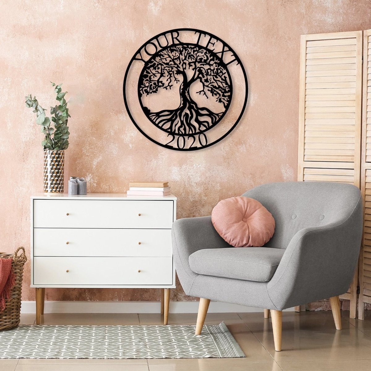 Metal Family Tree Wall Decor - BrossHome Metal Wall Art