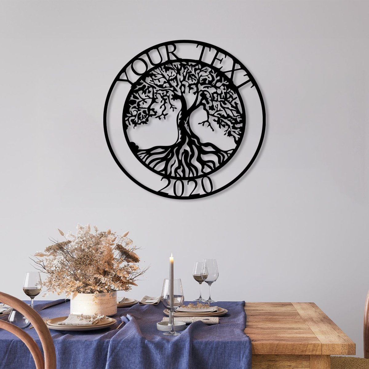 Metal Family Tree Wall Decor - BrossHome Metal Wall Art