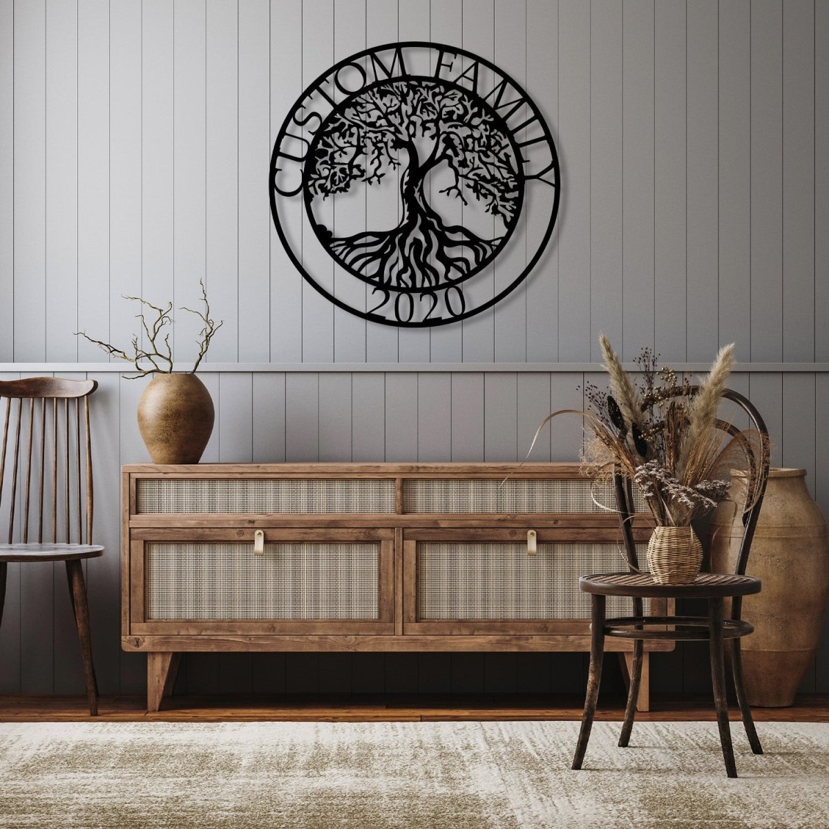 Metal Family Tree Wall Decor - BrossHome Metal Wall Art