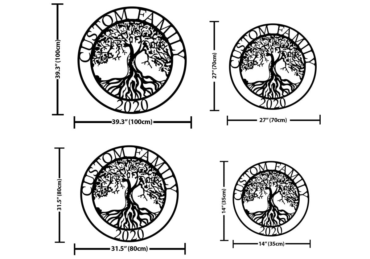 Metal Family Tree Wall Decor - BrossHome Metal Wall Art