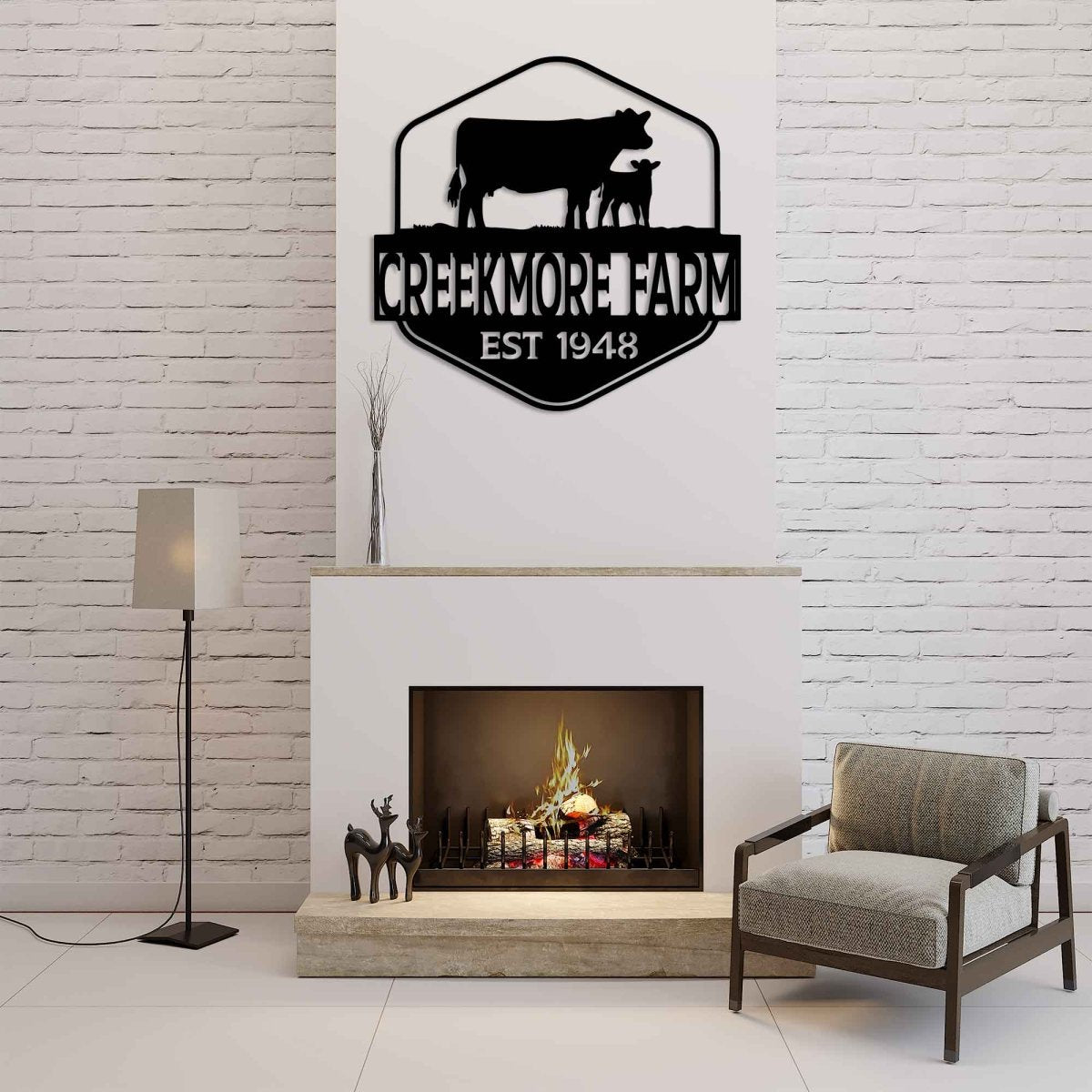 Metal Farm Name Wall Sign - BrossHome Metal Wall Art