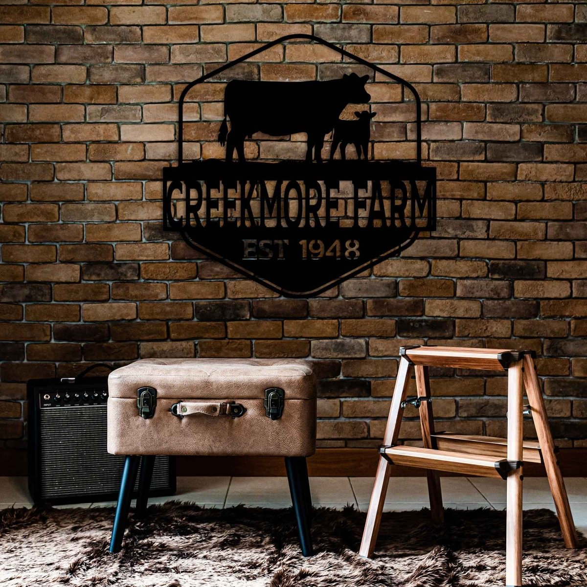 Metal Farm Name Wall Sign - BrossHome Metal Wall Art